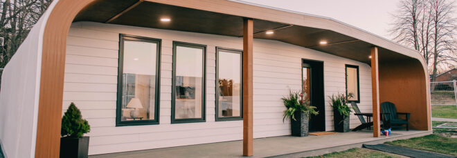 A one-story 3D printed home