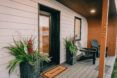 The front door and porch of a home