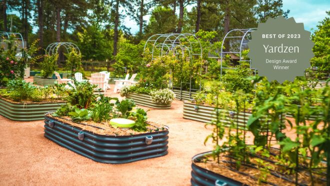 Planters in a garden