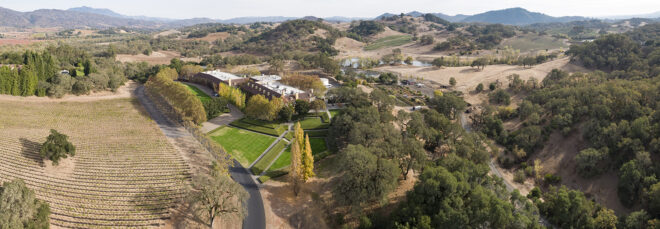 A view of the Jordan Winery on a hill