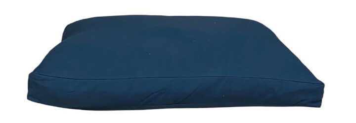 A square blue cushion