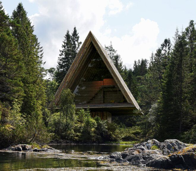 A triangular shaped cabin