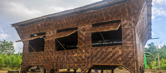 A bamboo house structure