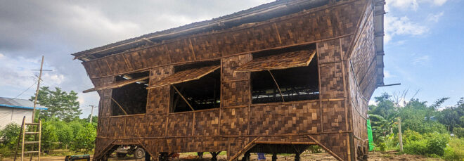 A bamboo house structure