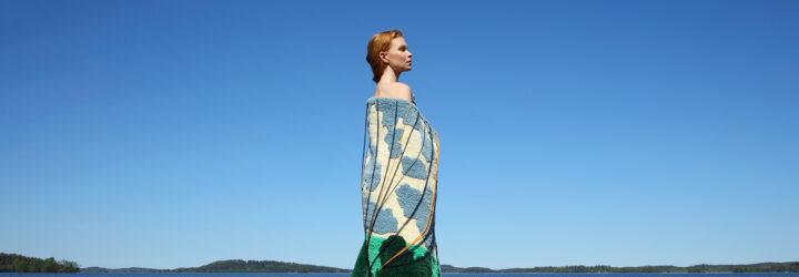 A woman wrapped in textile