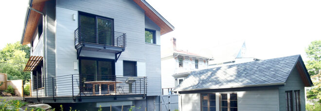 Two-story home in the daylight